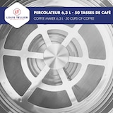 thumbnail of Louis Tellier - Percolateur à café professionnel - Capacité 10 L - 75 tasses - INOX - Filtre en inox - Robinet anti-gouttes - N5312