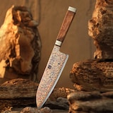 thumbnail of XinZuo - Koper Damascus Santoku 18 cm - X08C series - gemaakt van 53-laags koper damascus