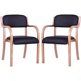 thumbnail of pemora 2-er Set Besucherstuhl Stapelstuhl Armlehnstuhl Konferenzstuhl Wartezimmerstuhl Stuhl Seniorenheime
 und Krankenhäuser JANA Kunstleder schwarz