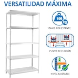 thumbnail of Estante metálica com parafusos Comfort 5 prateleiras. Cor branco 1800x900x500 mm