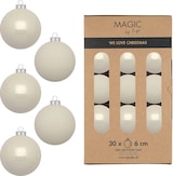 thumbnail of 30 Weihnachtskugeln Glas 6cm matt & glänzend Christbaumkugeln Weihnachtsbaumkugeln Weihnachten Christbaumschmuck Weihnachtsbaumschmuck Blanched Almond