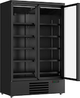 thumbnail of Glastürkühlschrank auf Rollen, mit 2 Türen, Inhalt 1000 Liter, Schwarz, BTH 1253 x 710 x 1997 mm