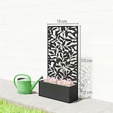 thumbnail of Outsunny jardinera exterior grande de metal jardinera con pantalla de privacidad jardinera de pared o independiente 61x23x113 cm negro