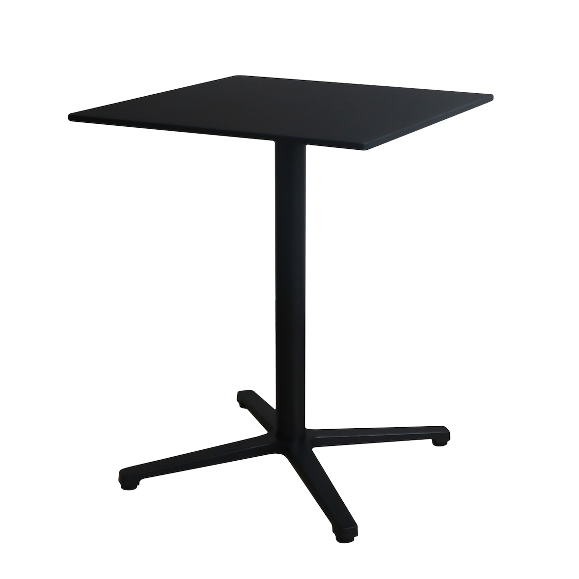 METRO Professional Mesa de jantar para bistrô, alumínio/ HPL, 60 x 60 x 74 cm, anti dedadas, quadrado, preto