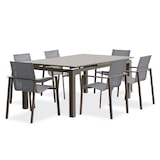 thumbnail of Ensemble repas de jardin 6 places en aluminium taupe - ZAHARA