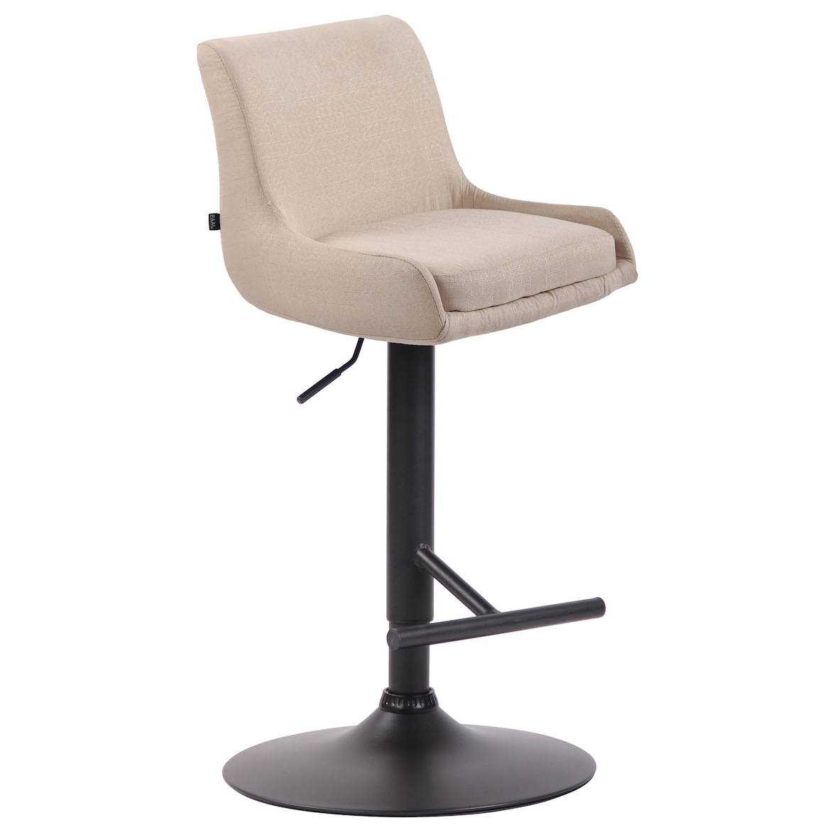 Sgabello Bancone Imbottito Club in Tessuto crema/nero