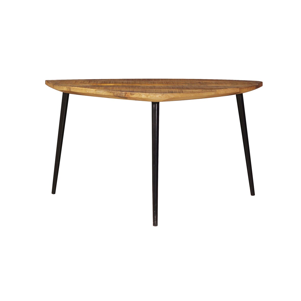 SIT Möbel Salontafel 80 x 80 cm | driehoekig | blad 25 mm mangohout naturel | metalen frame zwart | B 80 x D 80 x H 47 cm | 14342-01 | Serie SIDNEY