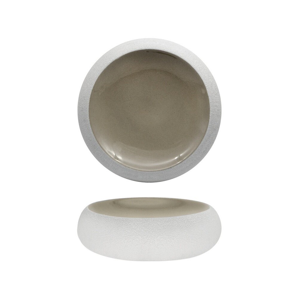 Genesys Evo Grey Piatto Alto Ø Cm 23,3 Porcellana Bianca A Rilievo Fenixe