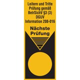 thumbnail of Grundplakette, Leitern, BetrSichV §3 (3) DGUV 208-016, Folie, 100 x 40 mm - Bund = 50 Stk - 40x100 mm Folie selbstklebend