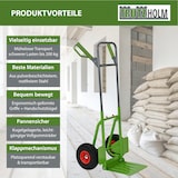 thumbnail of Sackkarre Stahl 200 kg 113 cm Höhe große klappbare Ladefläche 30x30 cm pannensichere PU-Räder