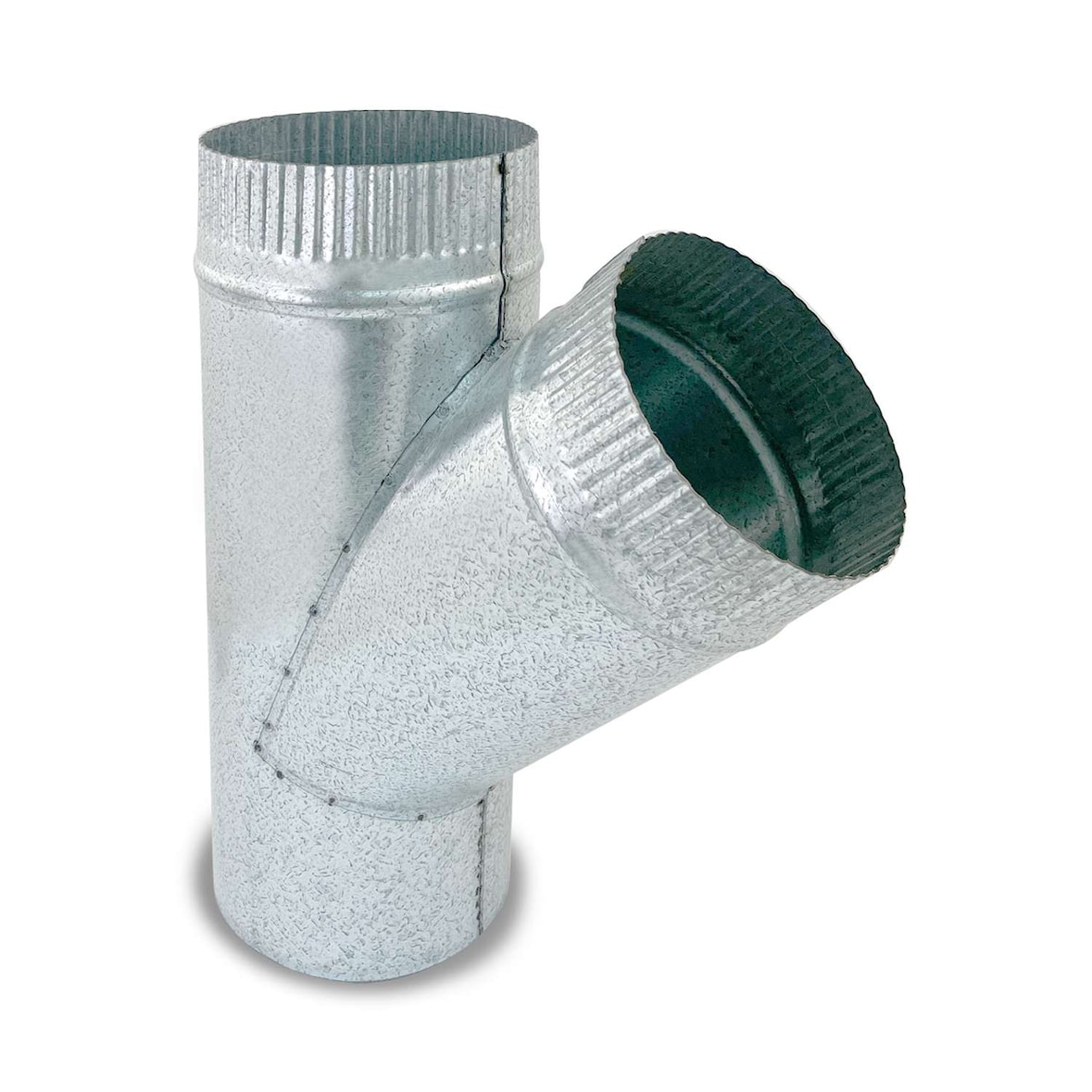 CAEXVEN Conexión tipo T de 100 mm de diámetro para Conductos de Estufas y Chimeneas de Leña en Acero Galvanizado - Ángulo: 45º - Serie lisa