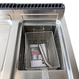 thumbnail of Romux® Friteuse À Gaz Butane Professionnelle 28+28 Litres Double sur Coffre avec Minisit | Friteuse en Acier Inox avec Robinet de Vidange 20000 W
