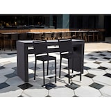 thumbnail of METRO PROFESSIONAL Banco de bar empilhável Barbados com pega e apoio para os pés, rattan PE, preto