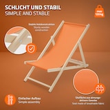 thumbnail of ECD Germany 10er Set Liegestuhl klappbar Orange Holz, verstellbar 3 Positionen bis 120 kg, Sonnenliege Garten Strand