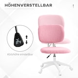thumbnail of Bürostuhl Drehstuhl ergonomisch höhenverstellbar ohne Armlehnen 53x48x90 cm Rosa Samtoptik mit mittlerer Rückenlehne fürs Homeoffice