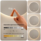 thumbnail of Mirlux Badkamerspiegel met LED Verlichting & Verwarming – Wandspiegel Rond – Anti Condens Douchespiegel - 100CM