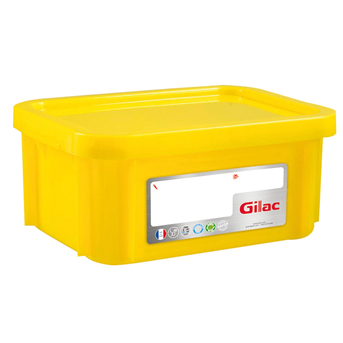 GILAC Bac renforcé HACCP 400 x 300 + couvercle - 12 L - Jaune G119518