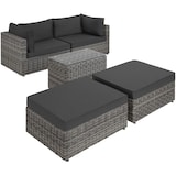 thumbnail of tectake Wicker loungeset San Domino met aluminium frame - lichtgrijs/donkergrijs - 405092
