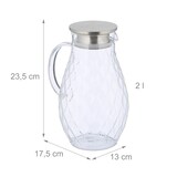 thumbnail of Relaxdays Glaskaraffe, 2L Karaffe mit Deckel, Tee Krug, Wasser Kanne, Saftkrug, Glas & Edelstahl, transparent/silber