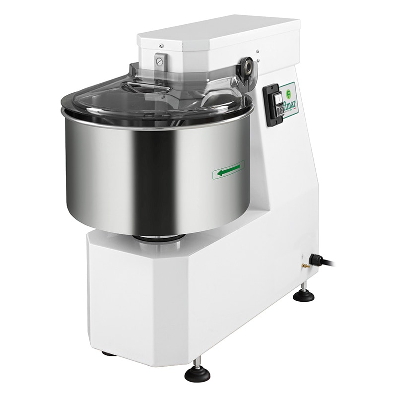 Impastatrice a Spirale da 10 Kg con vasca da litri 15, V.230/1, Kw 0,55, dim.mm.337x627x652h, Mod.15LN/M