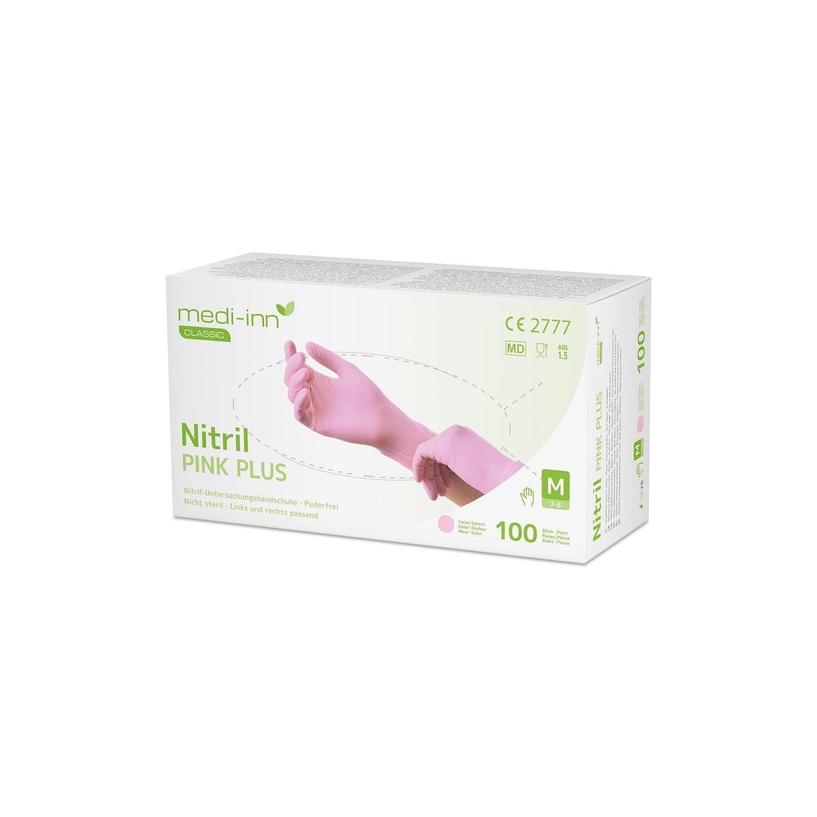 Medi-Inn Nitril Pink Plus - rosa - puderfrei -  Gr. XL - 1000 Einmalhandschuhe