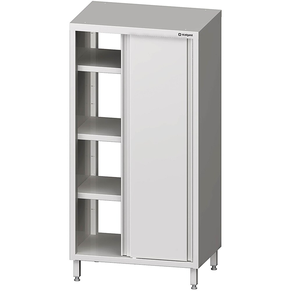 Stalgast Edelstahl Durchreiche-Hochschrank mit Schiebetüren, 800x600x1800 mm, verschweißt