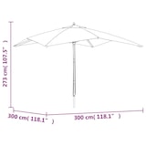 thumbnail of vidaXL Parasol met houten paal 300x300x273 cm taupe