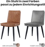 thumbnail of Esszimmerstuhl Set 6er PU Grau mit doppellagigem Sitzkissen und Metallbeinen modernes Design bequem pflegeleicht 84x57x49 cm