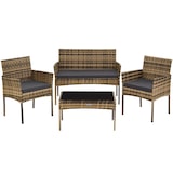 thumbnail of tectake Conjunto de jardim de rattan PALESE para 4 pessoas  natural - 406020