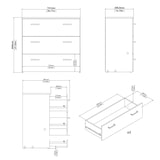 thumbnail of WellHome - Commode de Chambre avec 3 Tiroirs en coloris Chêne 75 x 36 x 70 cm - Duero Oak