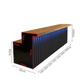 thumbnail of Bar Theke, Empfangstheke & Kassenbereich, Doppelarbeitsplatte, vertikale Streifen, modernes Design, Schwarz 200×60×100cm【HCTG 200】