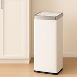 thumbnail of WellHome - Pattumiera in acciaio inox con sensore automatico e coperchio ad alette, bianco, 70L - 41 x 26,5 x 77 cm
