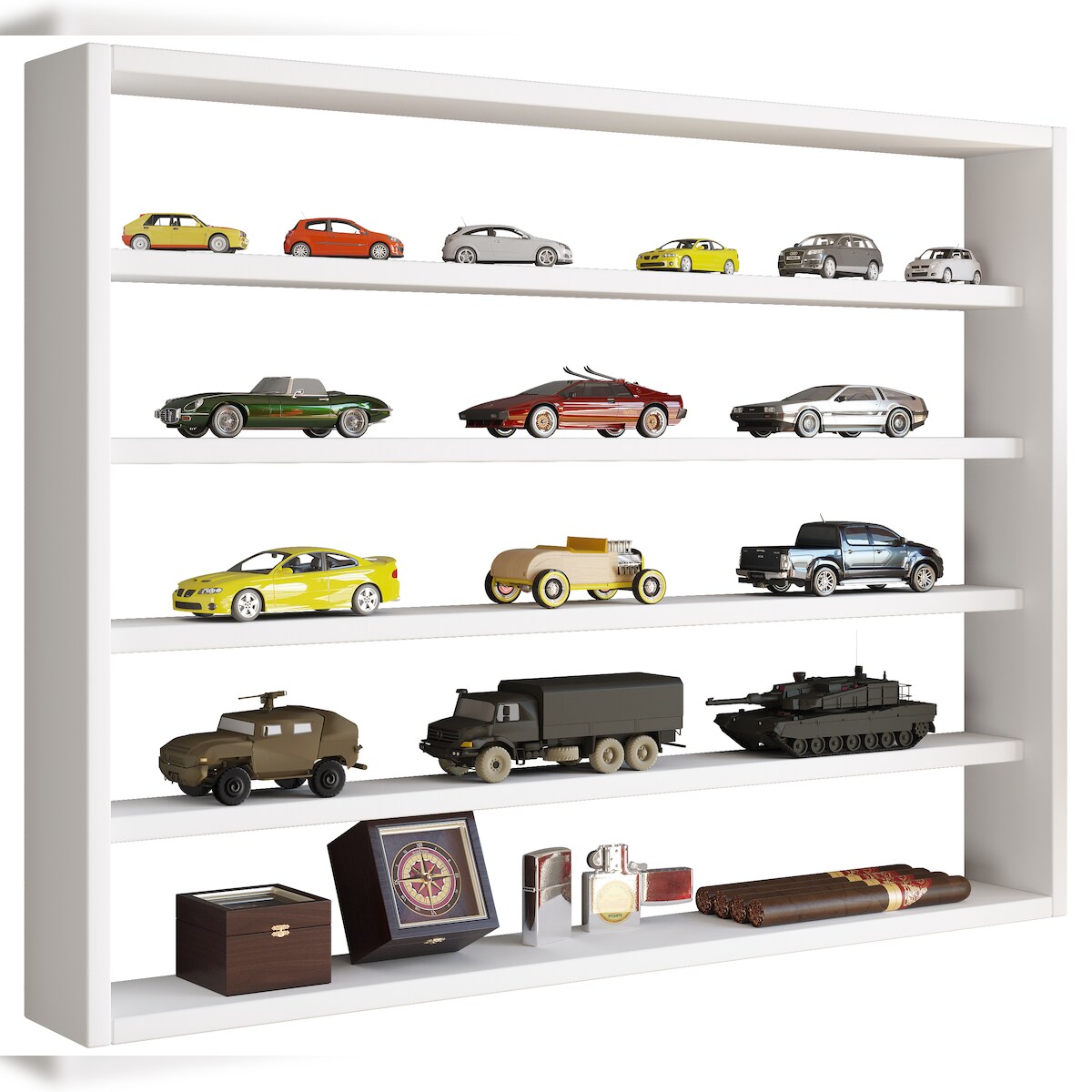 VCM Wandvitrine Osado Weiß H. 60 x B. 80 x T. 10 cm