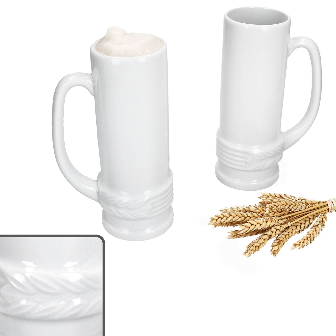 2er Set Ehren-Krug mit Henkel 0,5 Liter Keramik