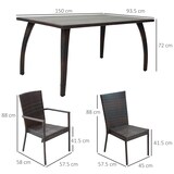 thumbnail of Outsunny Set Mobili da Giardino 7 pzi Tavolo e Sedie in Rattan Marrone