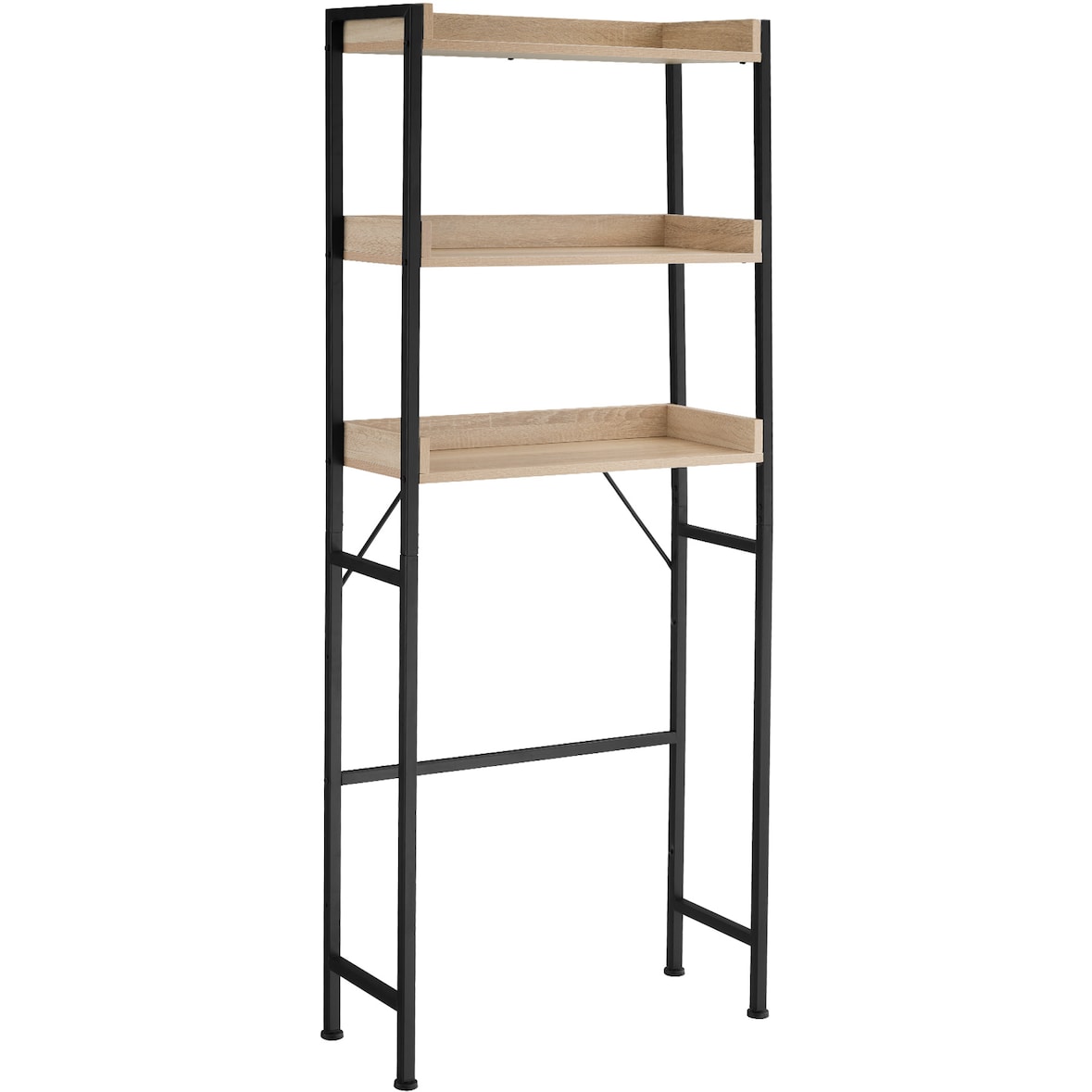 tectake Prateleira de casa de banho Seattle - 67 x 25 x 165,5 cm Madeira industrial clara, carvalho Sonoma