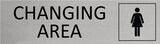thumbnail of CombiCraft Aluminium Türschild Womens Changing Area 165x45mm mit 3M-Tape zur Befestigung, einfache Kennzeichnung von Räumen und Bereichen