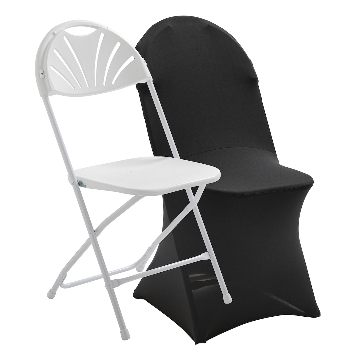 Rekkem Klappstuhl Holz und Stuhlhusse 45 x 45 x 89cm Schwarz