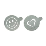 thumbnail of Securit® 2er-Set Kaffeeschablonen - Emoji & Herz - Edelstahl - Für Baristas und Latte-Art-Liebhaber
