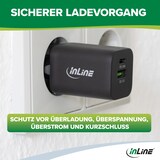 thumbnail of InLine® 31508C InLine® USB Netzteil, Ladegerät, USB-A + USB Typ-C, 33W, Power Delivery + Quick Charge, schwarz