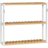 thumbnail of HOMCOM estantería de pared de bambú balda de pared de 3 niveles estante flotante para salón dormitorio cocina baño 60x15x54 cm natural y blanco