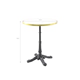 thumbnail of METRO PROFESSIONAL Mesa de comedor Gastro, hierro fundido/piedra, Ø 61 x 74 cm, redonda, blanco/oro