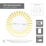 thumbnail of Split gelb 6x Speiseteller Ø27cm Porzellan 6 Personen Platte Essteller Streifen