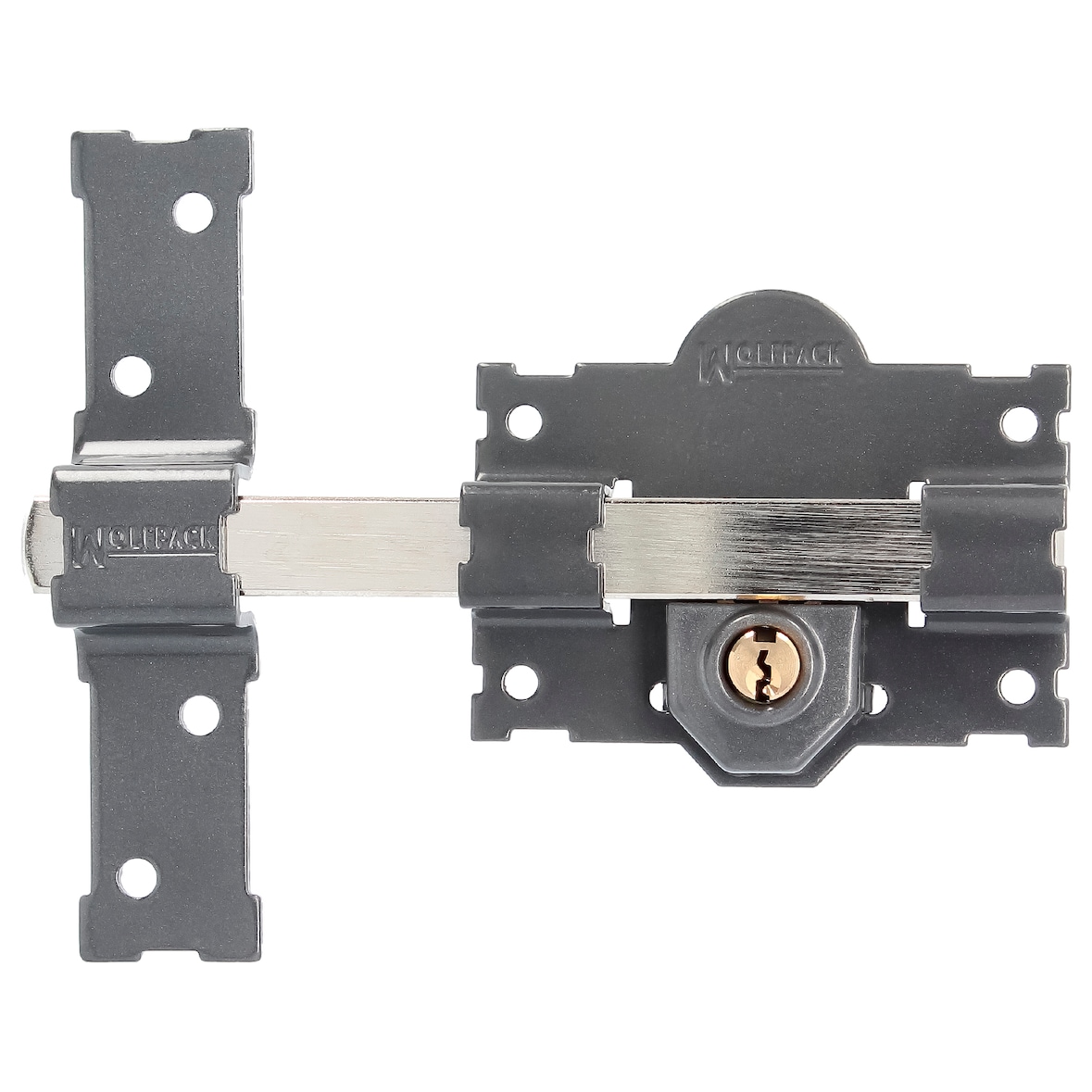 WOLFPACK PROFESSIONAL LINE - Riegelschloss b-4 Schlüssel 2 Seiten 183mm Riegelstift 70mm Rundzylinder