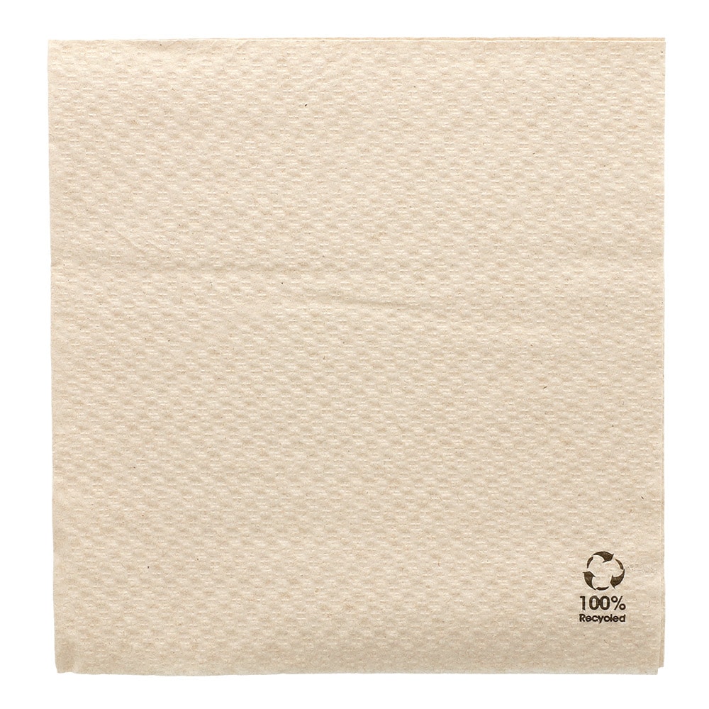 Garcia de Pou 100 unités - Serviettes Ecolabel 1 Pli  23 G/M2 33X33 Cm Naturel Ouate Recyclée