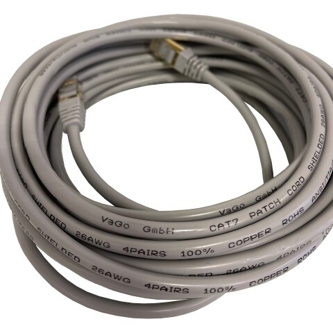 CAT7 Patchkabel Netzwerkkabel grau 20m rund