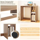 thumbnail of COSTWAY Escritorio pequeño, escritorio para ordenador con 2 compartimentos, mesa para PC, mesa de oficina para espacios reducidos, 80 x 40 x 74 cm