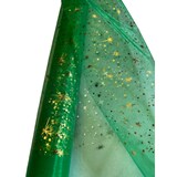 thumbnail of Tissus VERT Organza ETOILES or argent tissu deco noel mariage au mètre nappe chemin de table déco largeur 150 cm