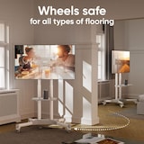 thumbnail of ONKRON Soporte TV Blanco con Altura Regulable para pantallas de 32 a 65", hasta 45 kg, VESA 100x100 a 600x400 mm, con ruedas, modelo TS1351-W Blanco