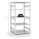 thumbnail of PROREGAL Fachbodenregal Stecksystem | Grundregal | HxBxT 200x100x80cm | 5 Ebenen | Fachlast 330 kg | Einseitig nutzbar | Lichtgrau
